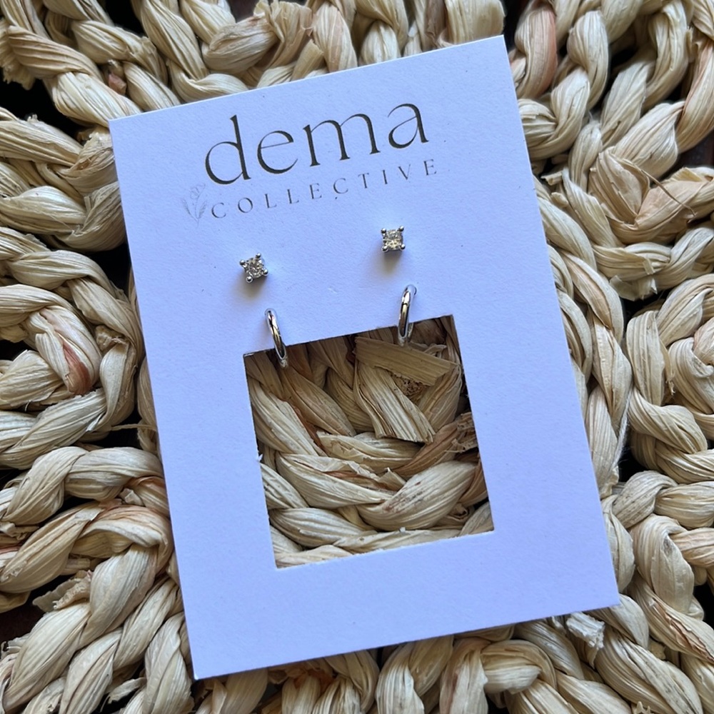 Double earring set in silver
